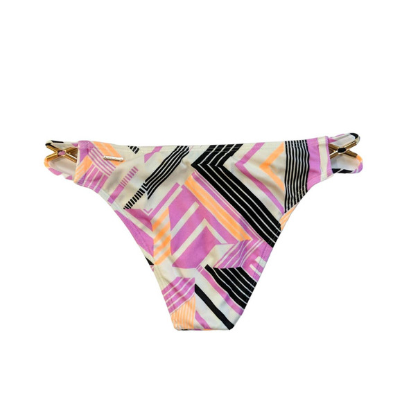 Victoria's Secret Bikini Swim Suit Bottom, Pink White Orange Black, Size M - Picture 2 of 3